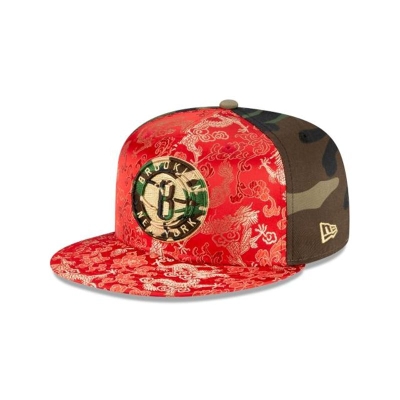 Brooklyn Nets Gorra | New Era NBA Dragon Satin 59fifty Fitted Cap Mexico - Verdes